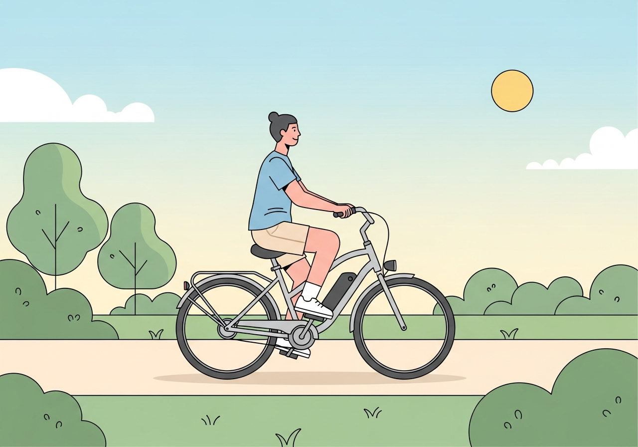 Simple illustration of an e-bike Class 1