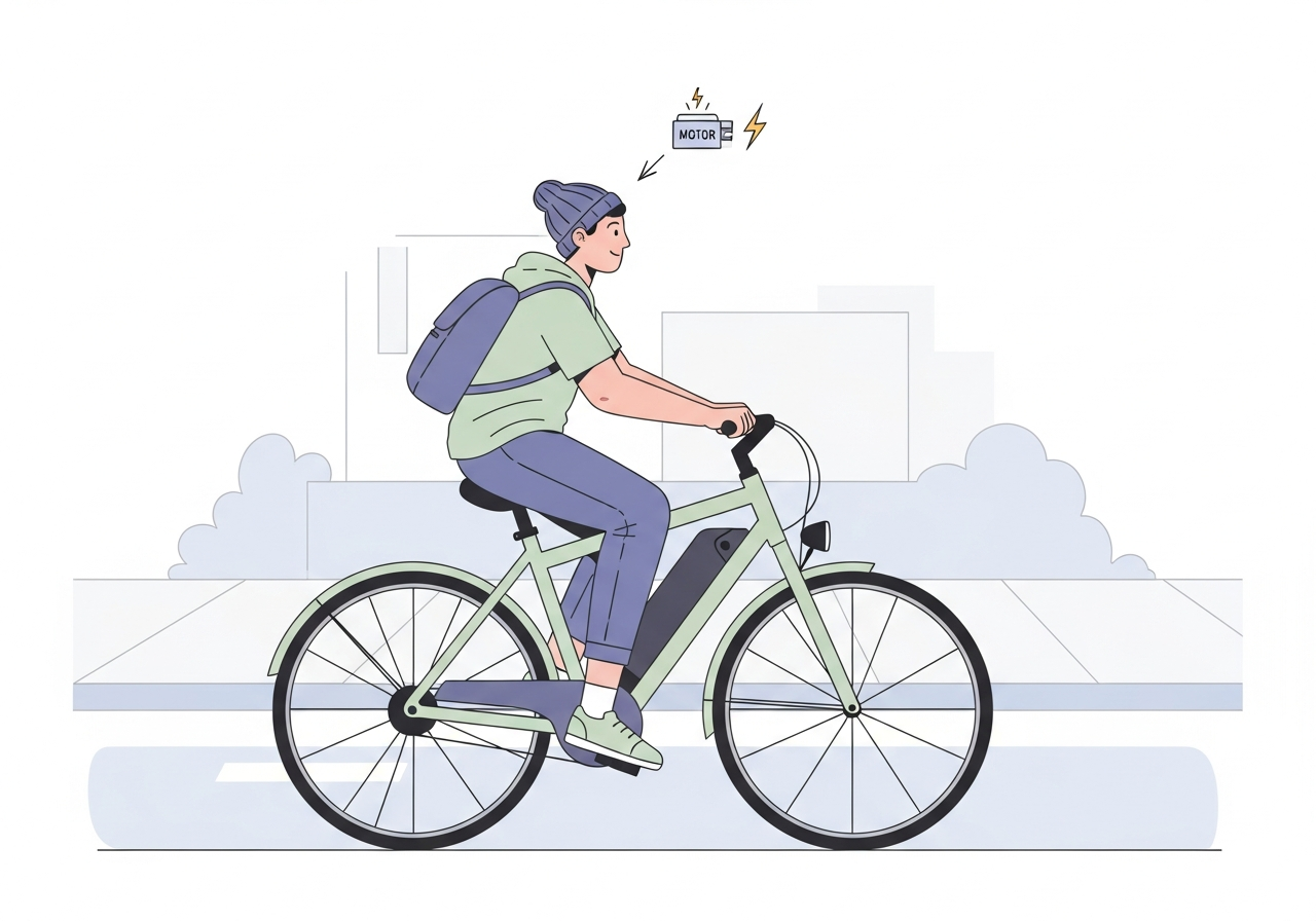 Simple illustration of an e-bike Class 2