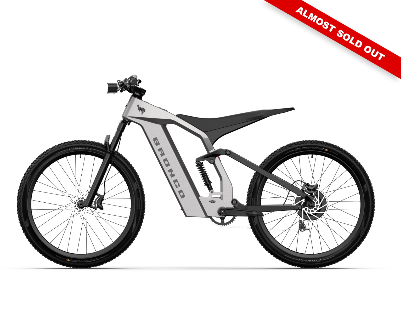 Bronco eBike in Carbonized Gray, official Ford Bikes studio photograph