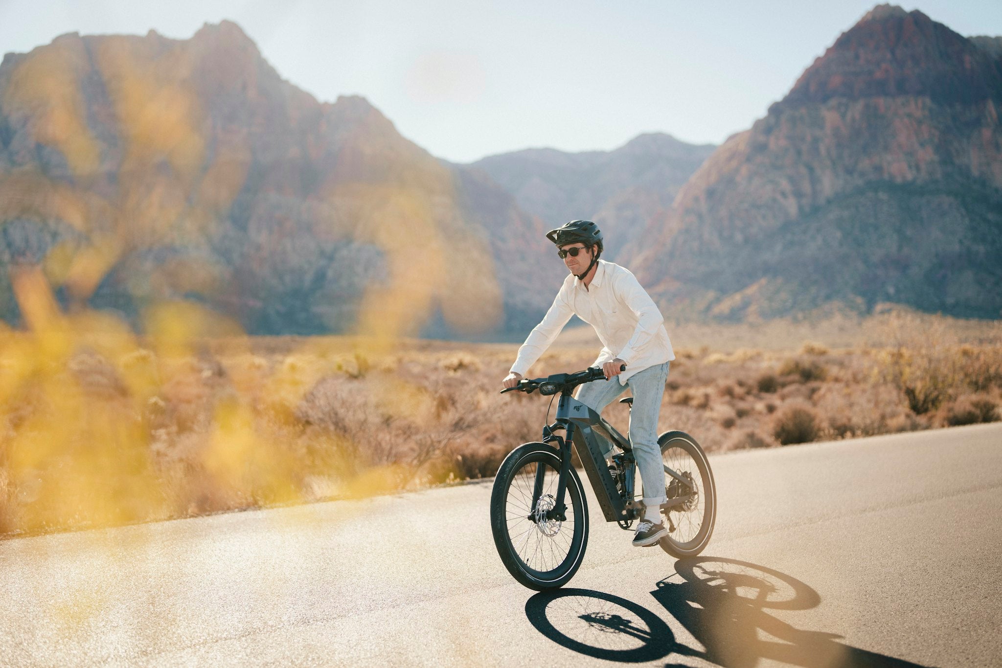 Mustang eBike on the road, official Ford Bikes photograph