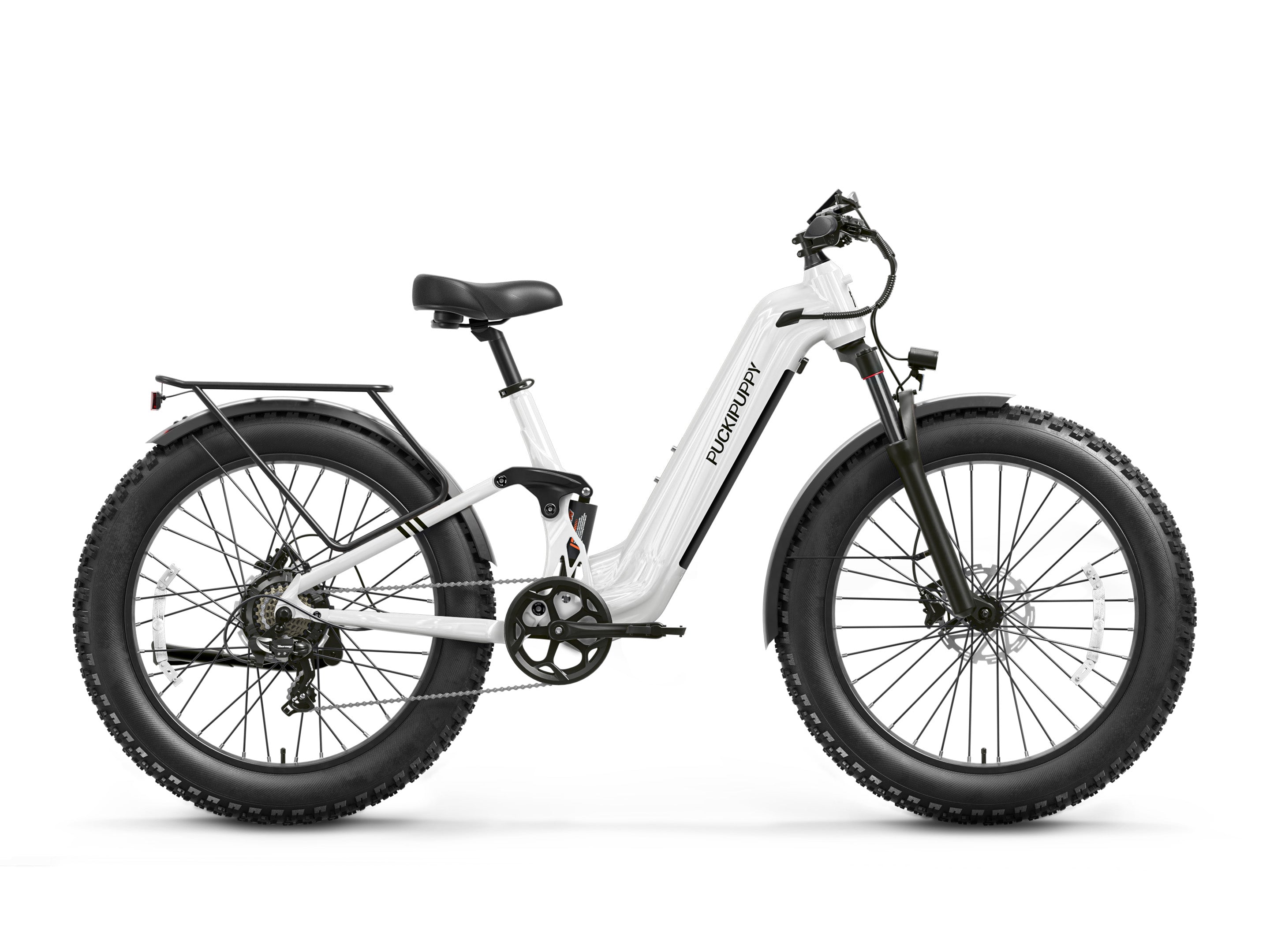 Puckipuppy Boxer ST step-through e-bike in white