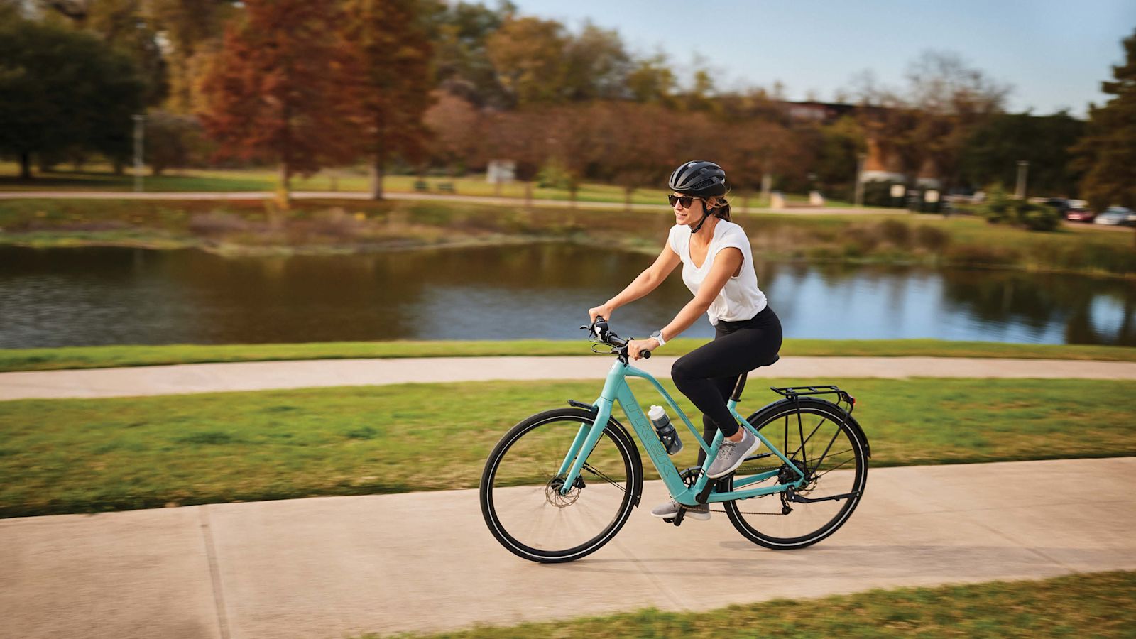 Riders on Trek electric bikes, official Trek photo