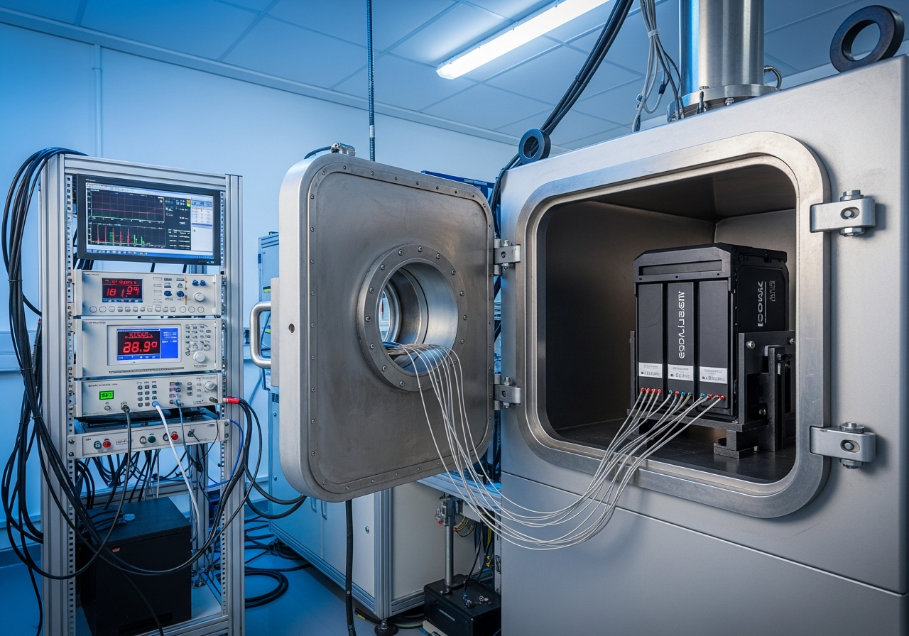 UL 2271 / UL 2849 certification labs test packs under abuse conditions in steel containment chambers. Counterfeit packs are never tested to this standard.