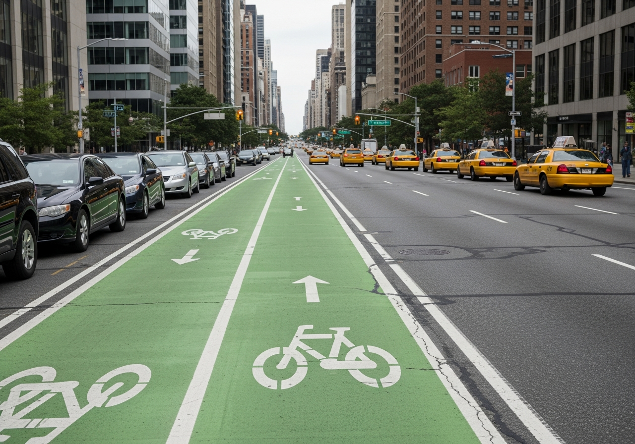 Painted lanes are not protected lanes. Carriers will argue the lane was 'advisory only' — the state DOT design manual usually proves otherwise.