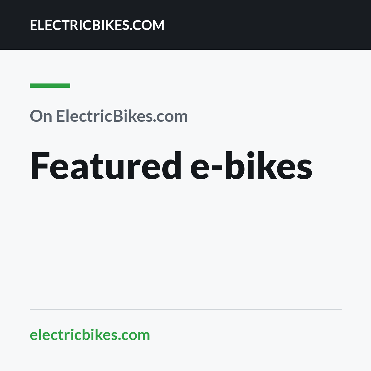Featured e-bikes