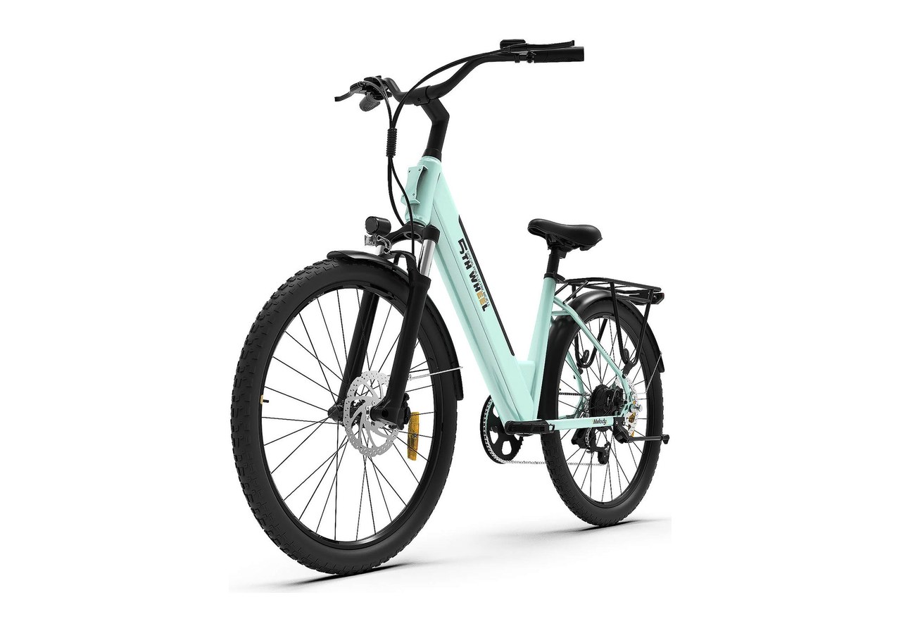 5TH WHEEL Melody commuter electric bike in mint green