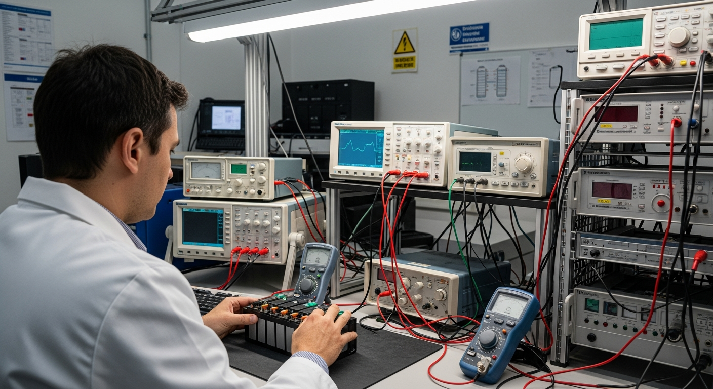 Inside a UL-accredited battery testing laboratory